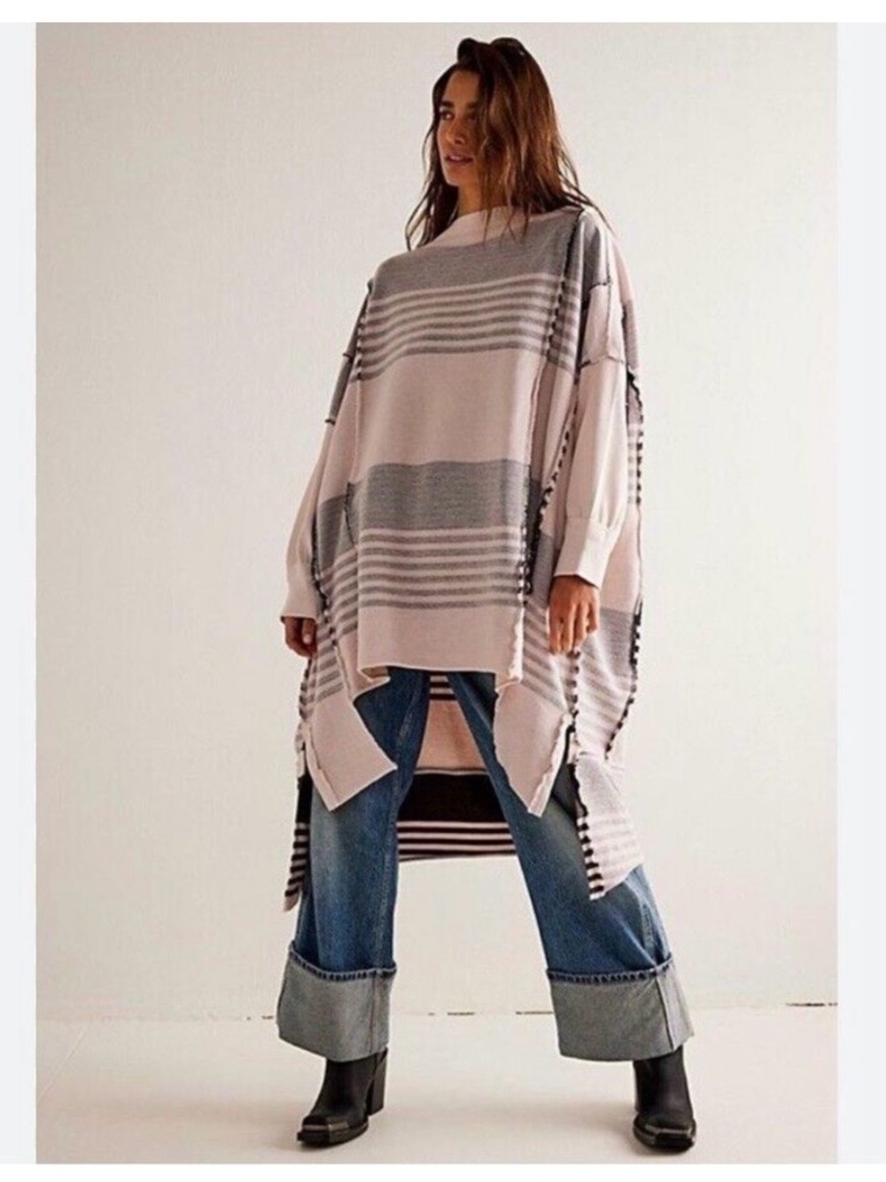 We The Free off the shelf maxi top.  Striped Crewneck/flawed-pictures